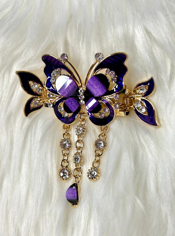Opulence Hair Clip Butterfly Purple