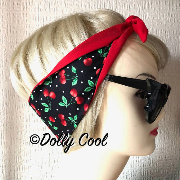 Dolly Cool - Cherry Polka Dot - Red - Hair Tie