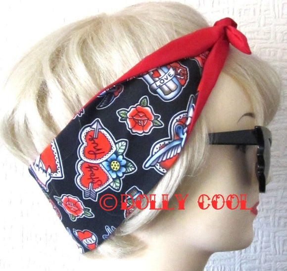 Dolly Cool - Tattoo Love - Red - Hair Tie