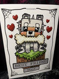RD MineCraft Dog Fanart A4 Print - Art By Rose Demon