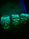 See, Speak & Hear no evil - Candle Holders (set) Glow in the Dark