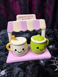 Salt & Pepper Shaker Set - Kawaii Latte (ceramic) in gift box