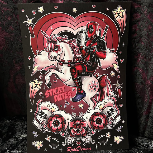 Sticky Dates A4 Print - Art By Rose Demon