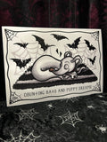Counting Bats & Puppy Dreams A4 Print - Art By Rose Demon