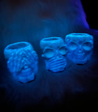 See, Speak & Hear no evil - Candle Holders (set) Glow in the Dark