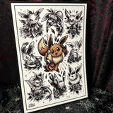 Pokemon Tattoo Flash A4 Print - Art By Rose Demon