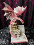 Pink Dragon in Fairytale Book 28cm