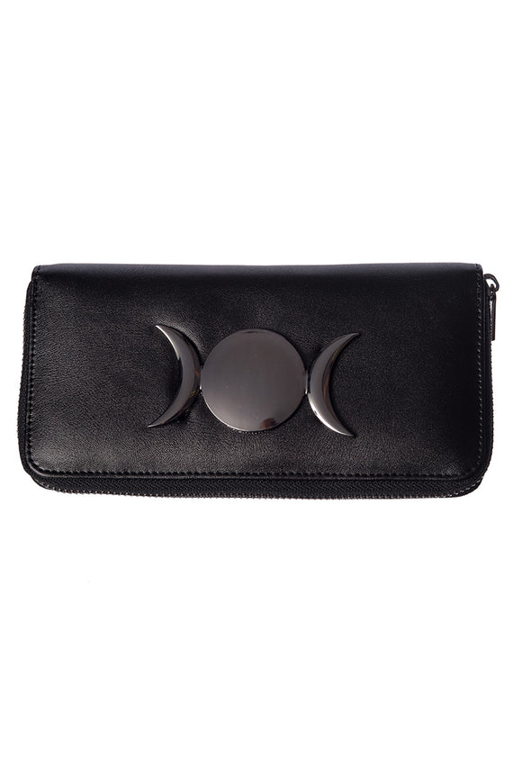 Banned Apparel UK - Black Vidonia Triple Moon Wallet
