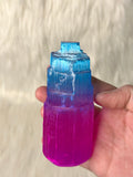 Selenite Tower Coloured 8-10cm Blue / Magenta