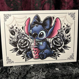 Stitch & Bubble Tea A4 Print - Art By Rose Demon