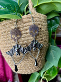 Bats & Skulls dangle earrings