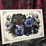 Toothless & Stitch A4 Print - Art By Rose Demon