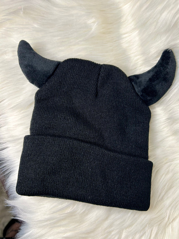 Horn Beanie - Black