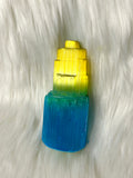 Selenite Tower Coloured 8-10cm Yellow / Blue