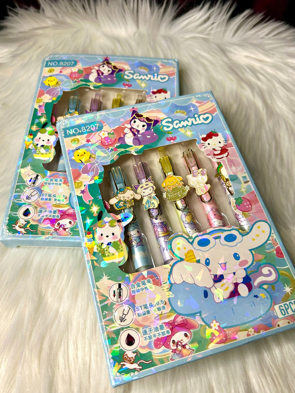 Sanrio Stationary - 6pce Pen Set