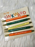 5pce Pen Set - Hi I’m Awkward