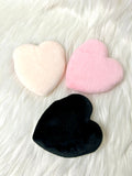 Three Heart shaped makeup puffs