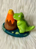 T-Rex & Volcano - Salt and Pepper Shaker Set