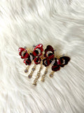 Opulence Hair Clip Double Butterfly Red