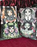 Drop Dead Gorgeous - WEDNESDAY IN WEBS - Rose Demon cushion cover