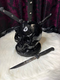 Skull Head Knife Block (with steak knives)