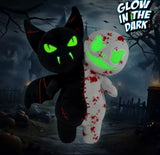 Twin Head Plushie - Glow in the Dark - Kitty/Skelly