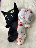 Twin Head Plushie - Glow in the Dark - Kitty/Skelly