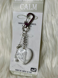 Wishstone White Howlite Heart - Bag Charm