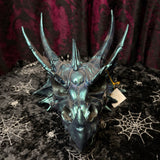 Antique Dragon Skull Head Blue Iridescent 26 x 17cm