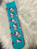 Character Socks - Kitty Teal