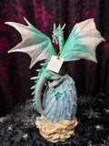 Blue Dragon Guarding Egg Nest 31.5cm