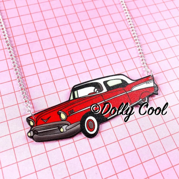 Dolly Cool - 50s Red Chevy Bel Air Necklace