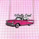 Dolly Cool - 50s Pink Chevy Bel Air Necklace