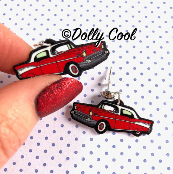 Dolly Cool - 50s Red Chevy Bel Air Earrings