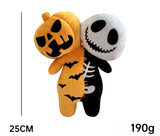 Twin Head Plushie - Glow in the Dark - Pumpkin/Skelly