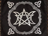 Altar Cloth - Triple Moon, Pemtacle & Triquetra 90cm x 90cm