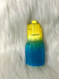 Selenite Tower Coloured 8-10cm Yellow / Blue