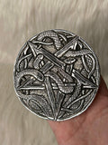 Round Pentacle Serpent Aluminium Incense Holder 10.5cm