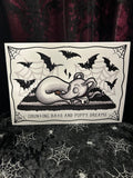 Counting Bats & Puppy Dreams A4 Print - Art By Rose Demon