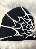 Spider Web Beanie - Black and White