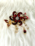 Opulence Hair Clip Floral Red