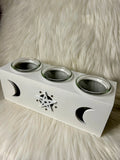 Triple Moon White Candle Holder 23cm