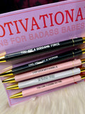 5pce Pen Set - Motivational Pens for Badass Babes