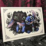 Toothless & Stitch A4 Print - Art By Rose Demon