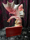 Pink Dragon in Fairytale Book 28cm
