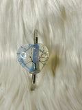 Cuff Bracelet Wire Wound Tree of Life - Heart Opalite 4cm