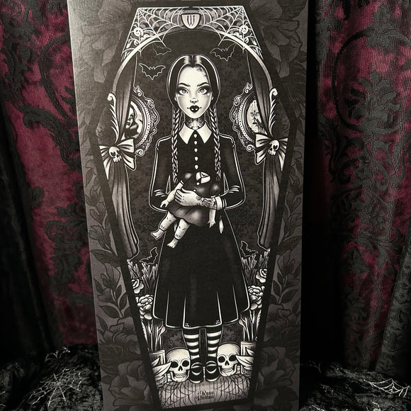 Wednesday Coffin Scroll - Art By Rose Demon