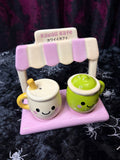 Salt & Pepper Shaker Set - Kawaii Latte (ceramic) in gift box