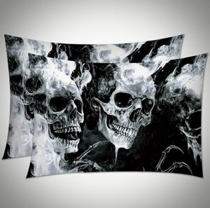 Smokey Skulls - Satin Pillow Cases
