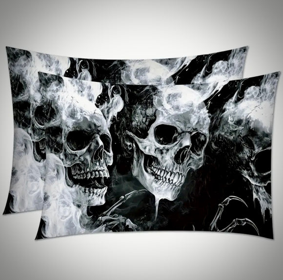 Smokey Skulls - Satin Pillow Cases